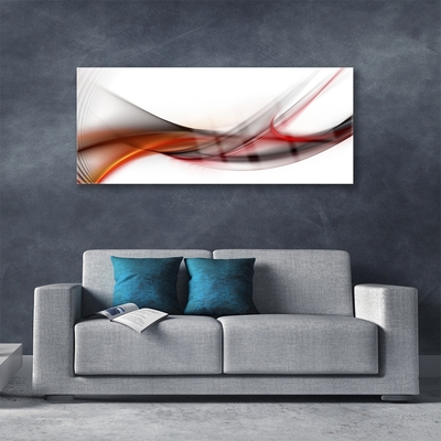 Glass Wall Art Abstract art yellow brown grey white