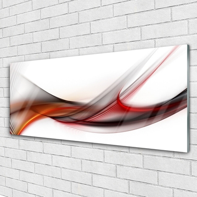 Glass Wall Art Abstract art yellow brown grey white