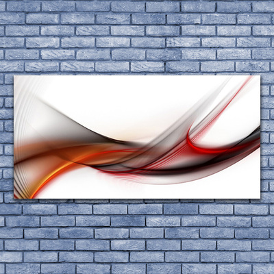 Glass Wall Art Abstract art yellow brown grey white