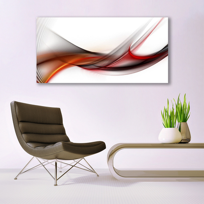 Glass Wall Art Abstract art yellow brown grey white