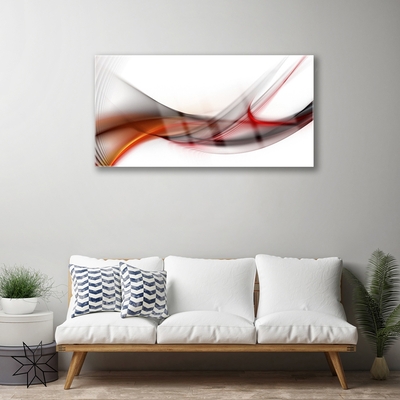 Glass Wall Art Abstract art yellow brown grey white