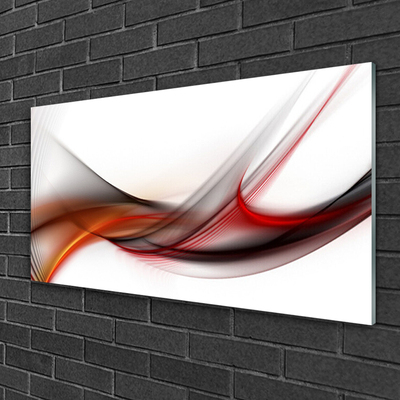 Glass Wall Art Abstract art yellow brown grey white