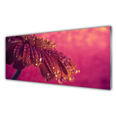 Glass Wall Art Tree floral red