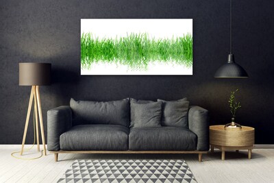 Glass Wall Art Grass nature green