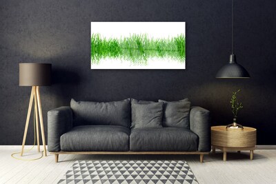 Glass Wall Art Grass nature green