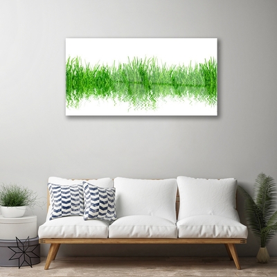 Glass Wall Art Grass nature green