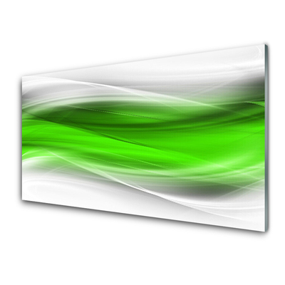 Glass Wall Art Abstract art green grey white