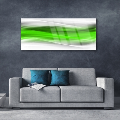 Glass Wall Art Abstract art green grey white