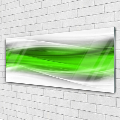 Glass Wall Art Abstract art green grey white