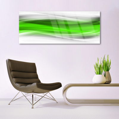 Glass Wall Art Abstract art green grey white