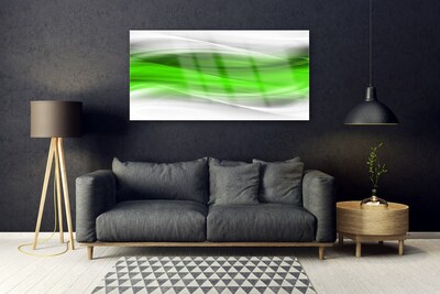 Glass Wall Art Abstract art green grey white