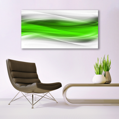 Glass Wall Art Abstract art green grey white