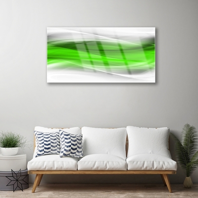 Glass Wall Art Abstract art green grey white