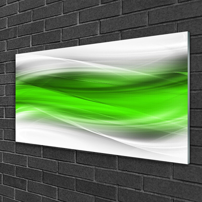 Glass Wall Art Abstract art green grey white