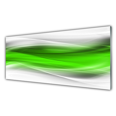 Glass Wall Art Abstract art green grey white