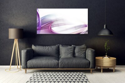 Glass Wall Art Abstract art pink white