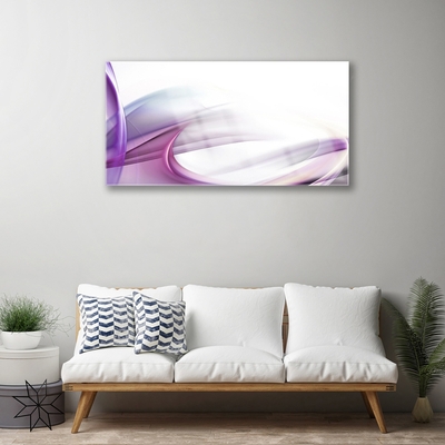 Glass Wall Art Abstract art pink white