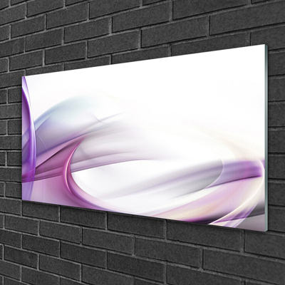 Glass Wall Art Abstract art pink white