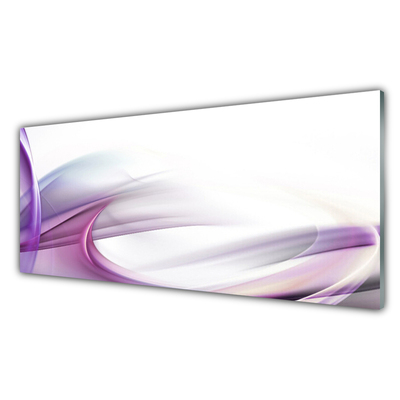 Glass Wall Art Abstract art pink white