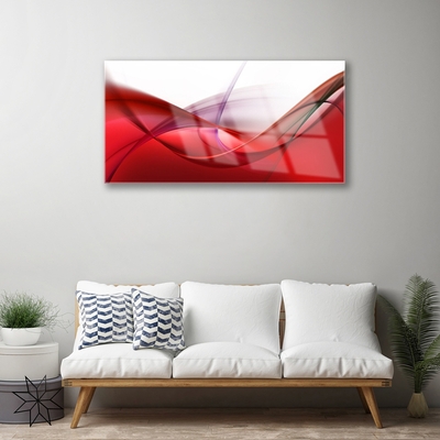 Glass Wall Art Abstract art orange pink white