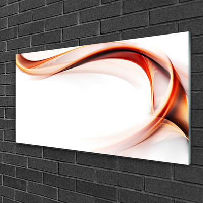 Glass Wall Art Abstract art yellow orange white