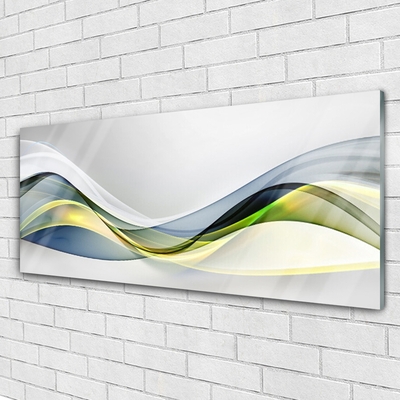 Glass Wall Art Abstract art blue grey green white