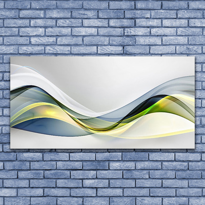 Glass Wall Art Abstract art blue grey green white