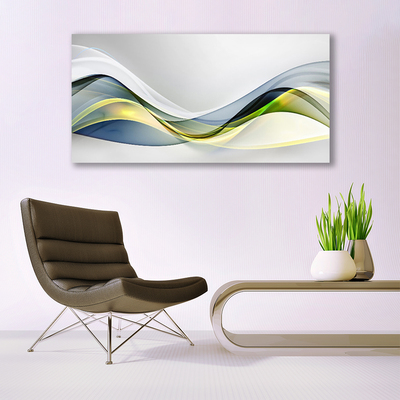 Glass Wall Art Abstract art blue grey green white