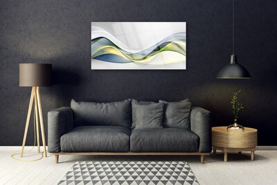 Glass Wall Art Abstract art blue grey green white