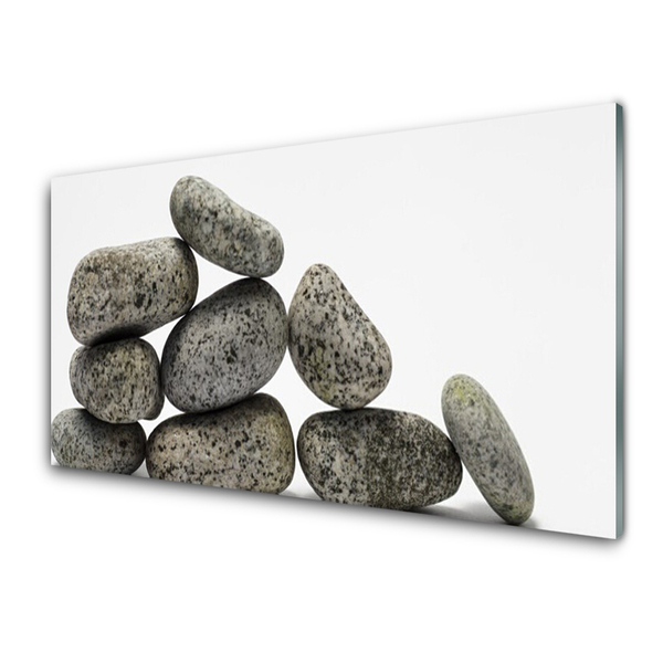 Glass Wall Art Stones art grey