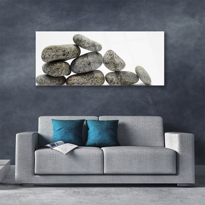 Glass Wall Art Stones art grey