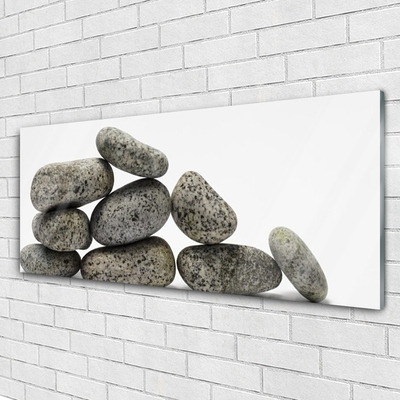 Glass Wall Art Stones art grey