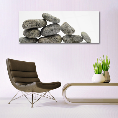 Glass Wall Art Stones art grey