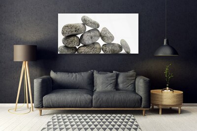 Glass Wall Art Stones art grey