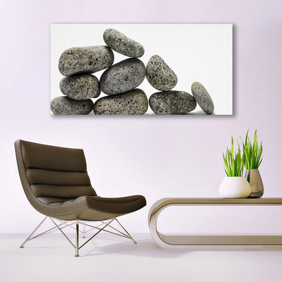 Glass Wall Art Stones art grey