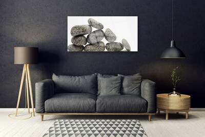 Glass Wall Art Stones art grey