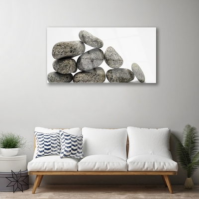 Glass Wall Art Stones art grey