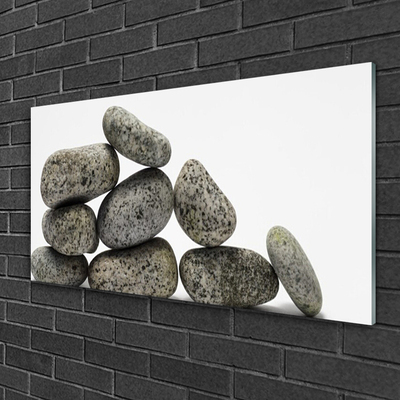 Glass Wall Art Stones art grey