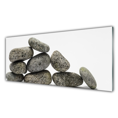 Glass Wall Art Stones art grey