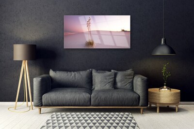 Glass Wall Art Desert landscape brown