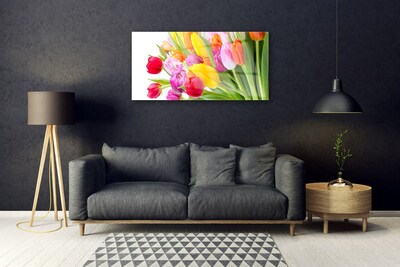 Glass Wall Art Tulips floral multi