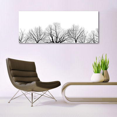 Glass Wall Art Trees nature black