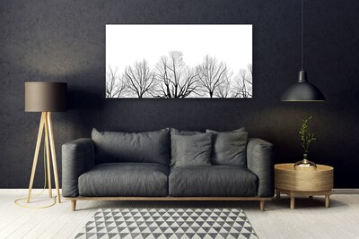 Glass Wall Art Trees nature black