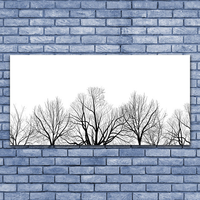 Glass Wall Art Trees nature black