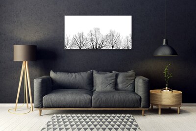 Glass Wall Art Trees nature black