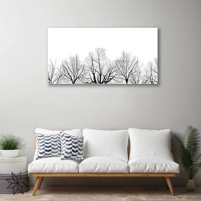 Glass Wall Art Trees nature black