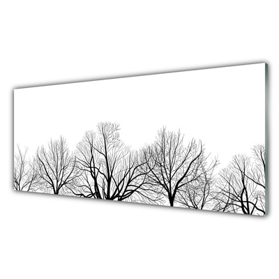 Glass Wall Art Trees nature black