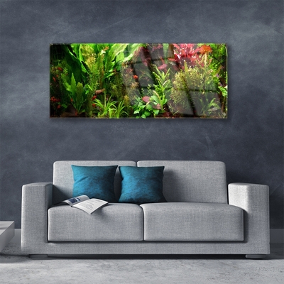 Glass Wall Art Plants nature green orange