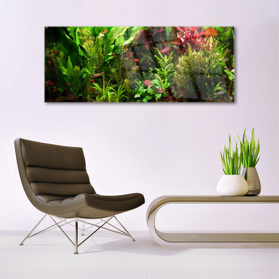 Glass Wall Art Plants nature green orange