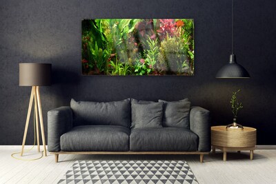 Glass Wall Art Plants nature green orange